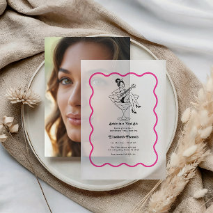 Bride in a 'Tini Bit Martini Bachelorette Party Vellum Invitations