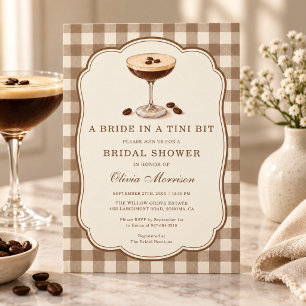 Bride in a Tini Bit Martini Gingham Bridal Shower Invitation