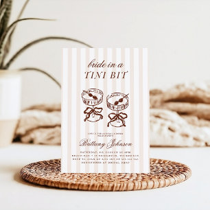 Bride in a Tini Bit Rustic Stripes Bridal Shower Invitation
