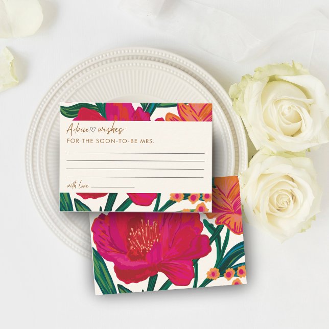 Bride in bloom Bridal Shower Advice and Wishes Enclosure Card (Creator Uploaded)
