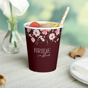 Bride in Bloom Floral Bridal Shower Coffee Paper Cups