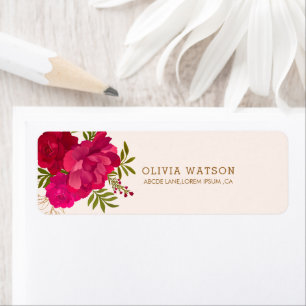 Bride in bloom floral bridal shower return address label