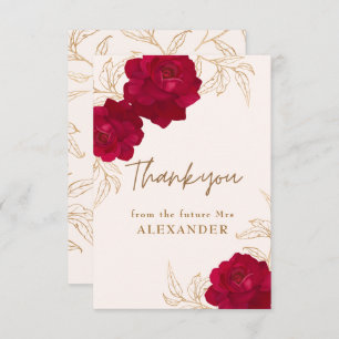 Bride in bloom  floral bridal shower Welcome Sign Thank You Card