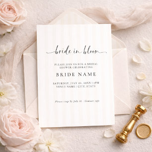 Bride in Bloom Stripe Bridal Shower Invitation