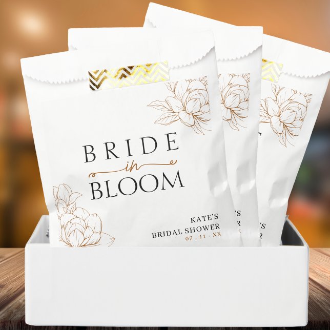 Bride in Bloom Tan Brown Bridal Shower Favour Bag (Bride in Bloom Tan Brown Bridal Shower Favor Bag
)