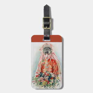 Bride in Chinese Red Shanghai Yuefenpai Luggage Tag