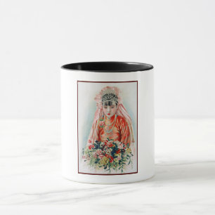 Bride in Chinese Red Wedding Shanghai Yuefenpai Mug