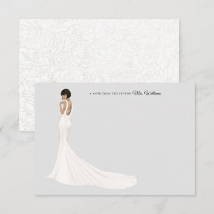 Bride in Gown Bridal Shower Thank You Card