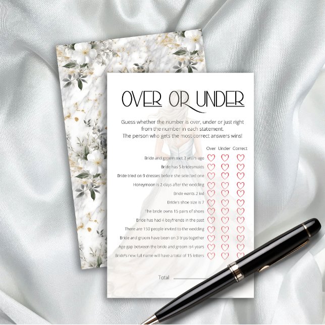 Bride in gown Over  Under Bridal Shower Game (Creator Uploaded)