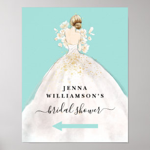 Bride in Gown Welcome Sugn Poster