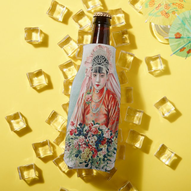 Bride in Red at Chinese Wedding in Shanghai Bottle Cooler (In Situ Summer)