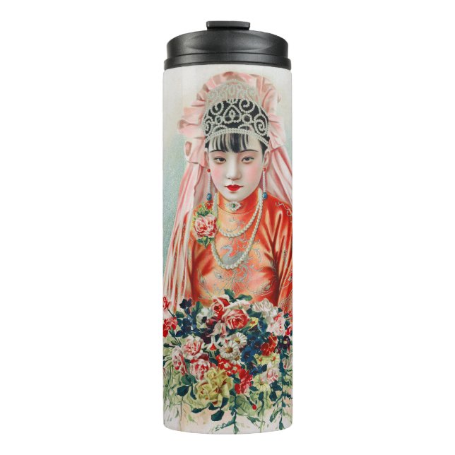 Bride in Red at Chinese Wedding in Shanghai Thermal Tumbler (Front)