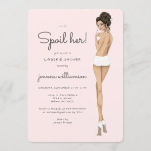 Bride in Underwear Lace Lingerie Bridal Shower Invitation