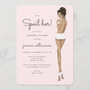 Bride in Underwear Lace Lingerie Bridal Shower Invitation