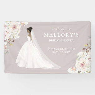Bride in Wedding Gown Bridal Shower Welcome Banner