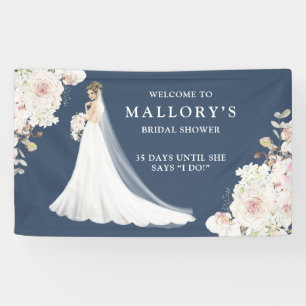 Bride in Wedding Gown Bridal Shower Welcome Banner