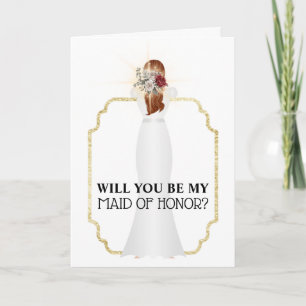 Bride in white dress Change hair colour wedding Card