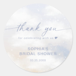 Bride Is On Cloud 9 Bridal Shower Thank You Classic Round Sticker