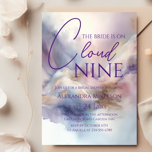 Bride Is On Cloud Nine Bachelorette Weekend Party Invitation (Creator Uploaded)