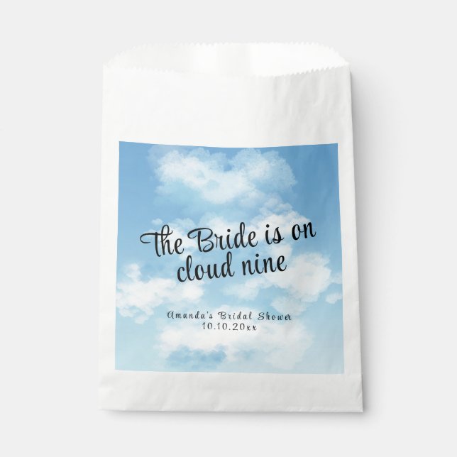Bride Is On Cloud Nine Bridal Shower Favour Bag (Front)