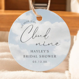 Bride Is On Cloud Nine Bridal Shower Favour Tags