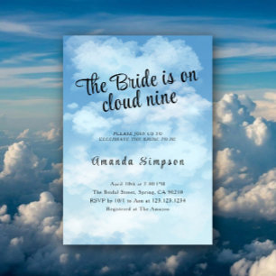 Bride Is On Cloud Nine Bridal Shower Invitation