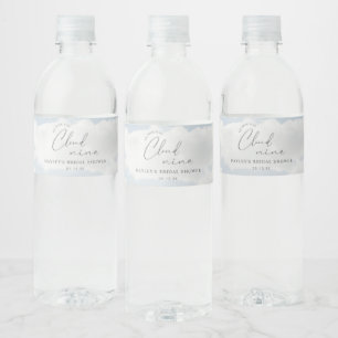 Bride Is On Cloud Nine Bridal Shower Water Bottle Label