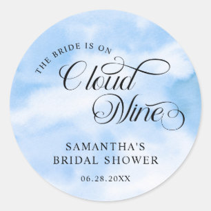 Bride Is On Cloud Nine Bridal Shower Welcome Classic Round Sticker