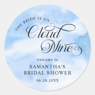 Bride Is On Cloud Nine Bridal Shower Welcome Classic Round Sticker