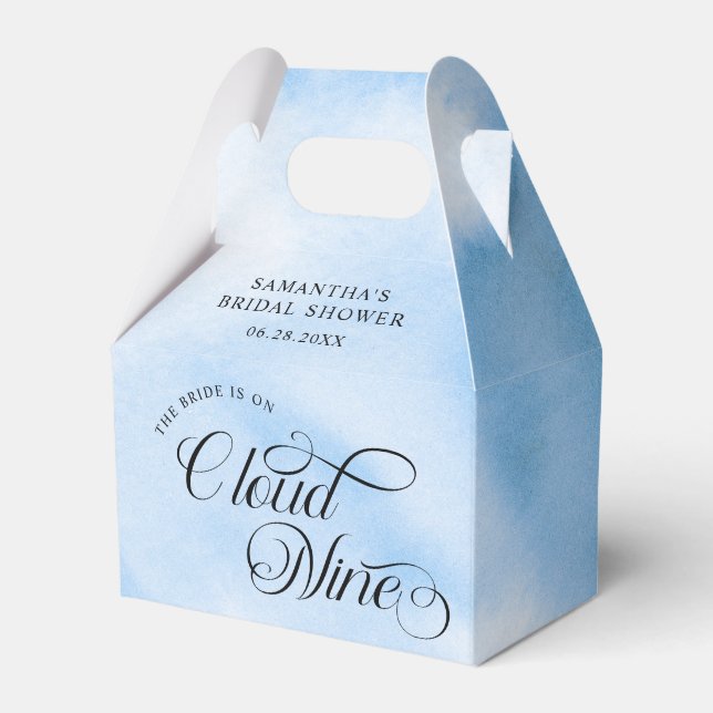Bride Is On Cloud Nine Bridal Shower Welcome Favour Box (Front Side)