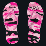 Bride Jane GI Military Camouflage Pink Party Thongs<br><div class="desc">Have fun at our next party and be sure to wear your GI Jane flip flops! In the example you can see how you can personalise them how you like, perfect for the new bride, add your party soldier's name or just leave blank. Look for matching tote bag and complete...</div>