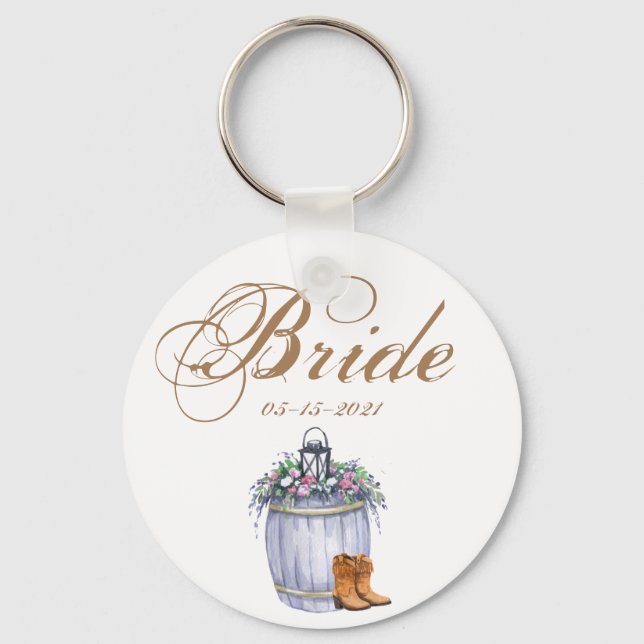 Bride Key Chain Summer Country Wedding Rustic Wate (Front)
