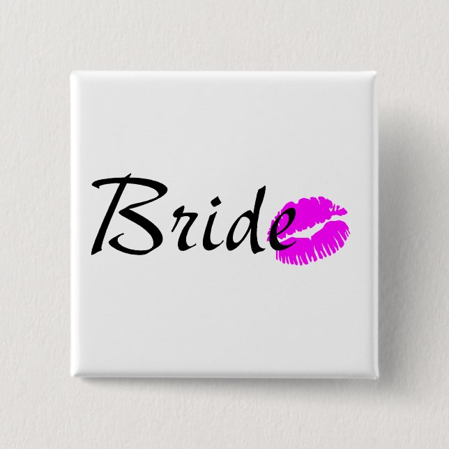 Bride Kiss 15 Cm Square Badge (Front)