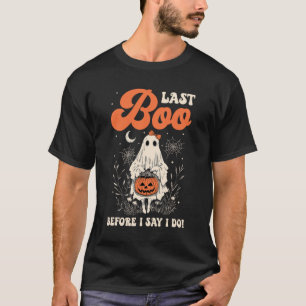 Bride Last Boo Lace Ghost Bachelorette Party Hallo T-Shirt