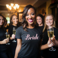 Bride Light Pink Script Wedding Black