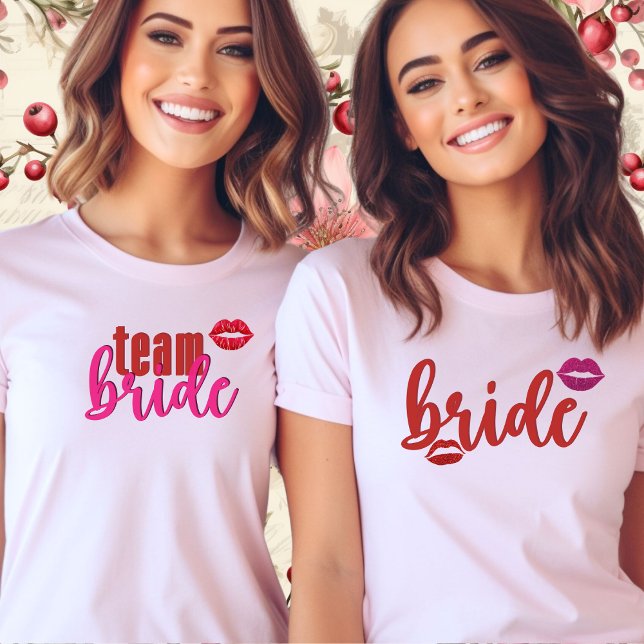 Bride-Lips-Bachelorette-Funny-Bridal Shower-Retro T-Shirt (See previous post for Team Bride)