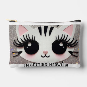 Bride Makeup pouch, kitty make up bag