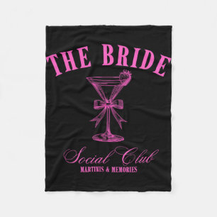 Bride Martini Bachelorette Social Club Fleece Blanket