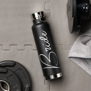 Bride Modern Script Wedding  Water Bottle