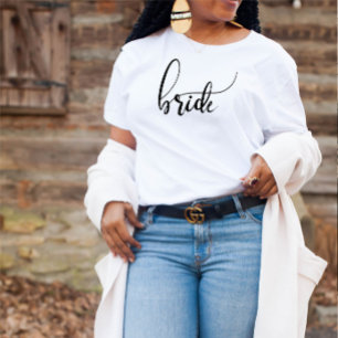 Bride Modern Simple Script Names T-Shirt