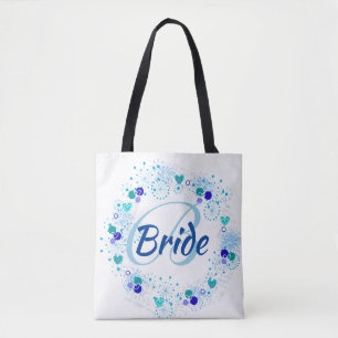 Bride My Something Blue Monogram Modern Tote Bag
