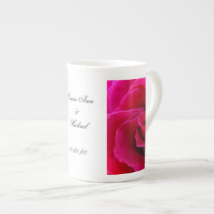 Bride name & Groom Name Mugs Wedding Date Rose