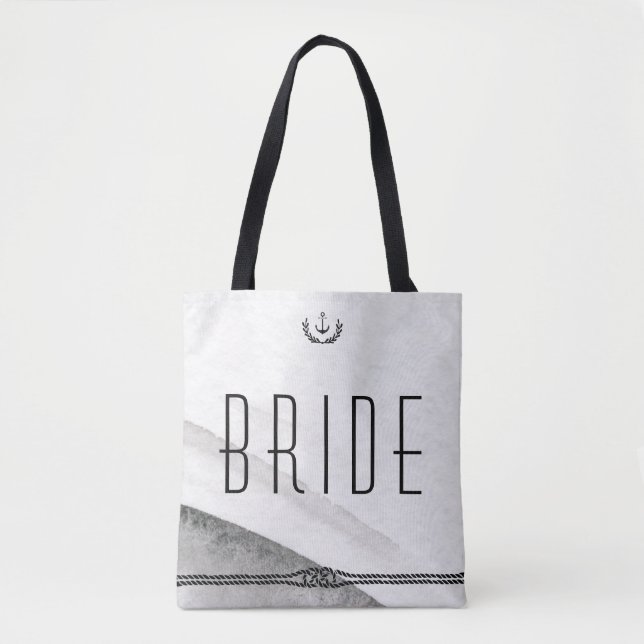 Bride Nautical Wedding Bags Grey And White (Front)