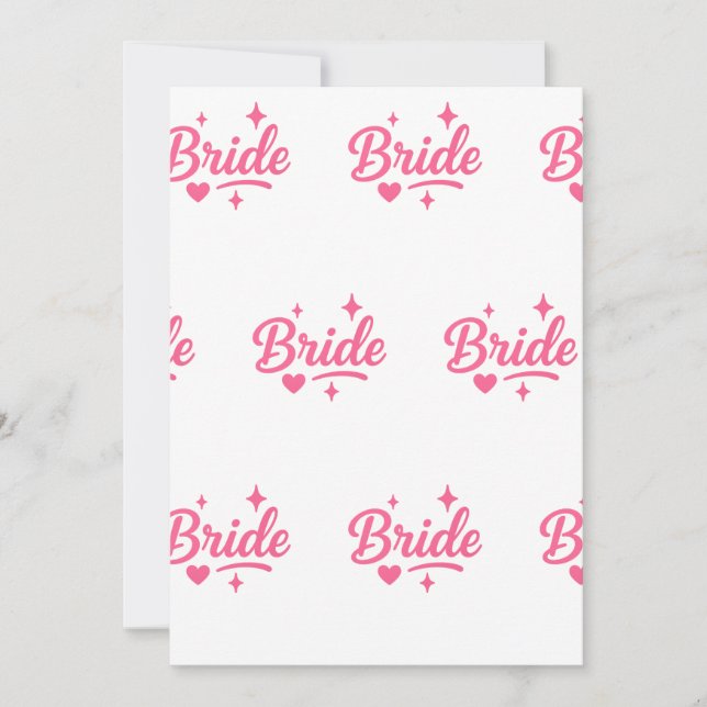 Bride Neon Pink Invitation (Front)
