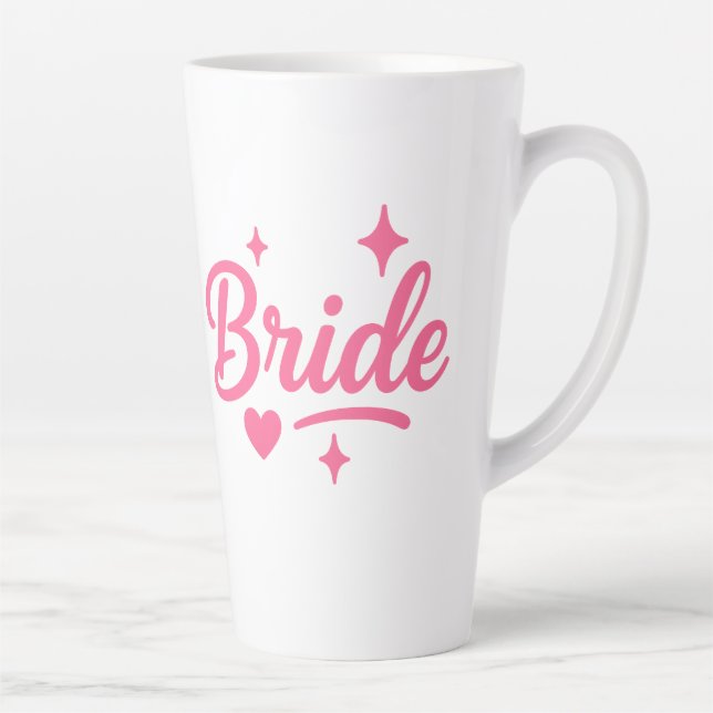 Bride Neon Pink Latte Mug (Right)