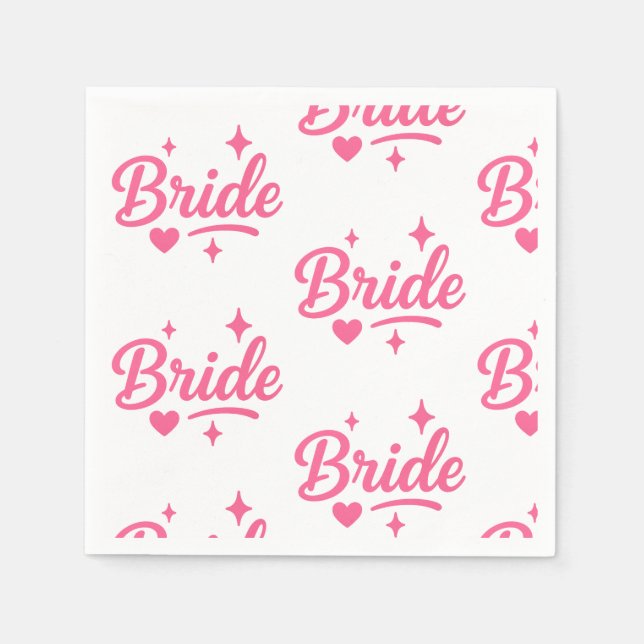 Bride Neon Pink  Napkin (Front)