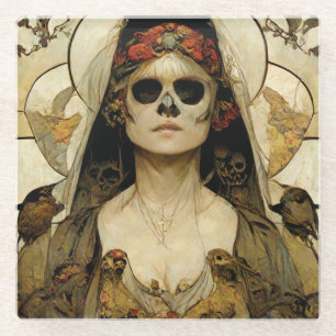 Bride Of Death Gothic Horror Glass Coaster