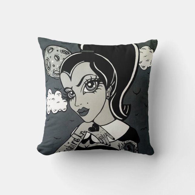 "Bride of Eddie Munster throw pillow (Front)