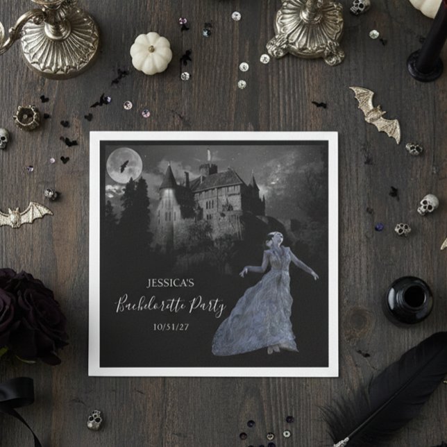 Bride of Frankenstein Bachelorette Halloween  Napkin (Creator Uploaded)