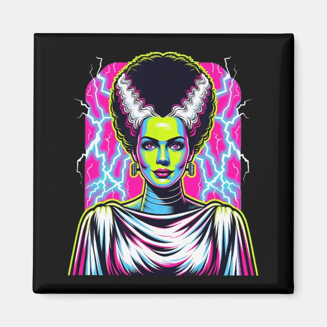 Bride Of Frankenstein Bride Vibrant Clic Halloween Magnet (Front)